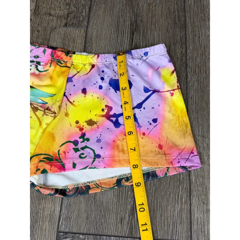 Funky Diva Just Dance Graphic Booty Shorts Multicolor Small Y2K Rave Festival - Picture 8 of 11